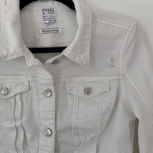 GUESS The Diane cropped white jacket - Picture 2 of 3